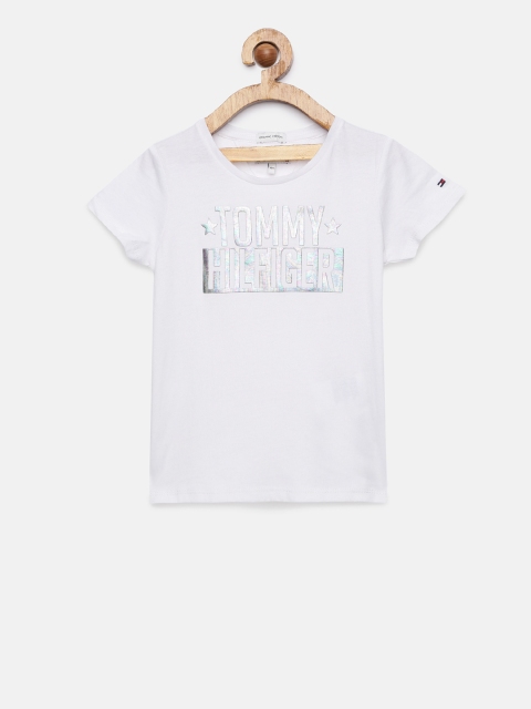 

Tommy Hilfiger Girls White Printed Round Neck T-shirt