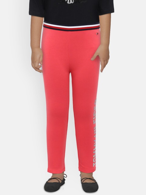 

Tommy Hilfiger Girls Pink Logo Printed Leggings