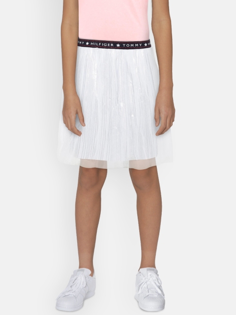 

Tommy Hilfiger Girls White Solid Skirt