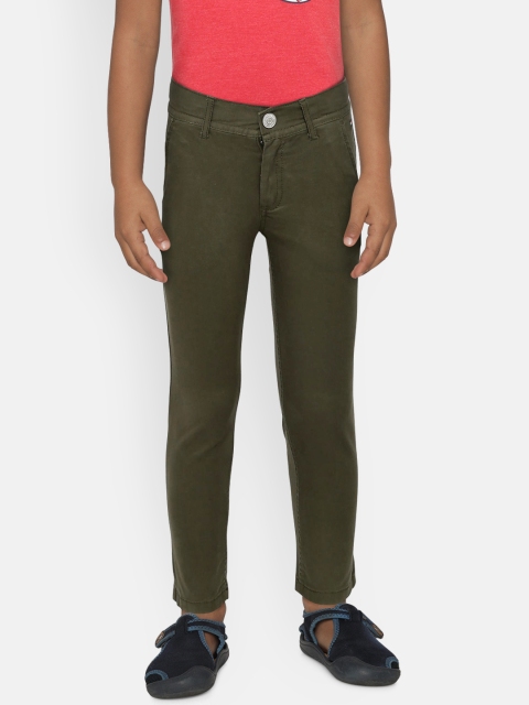 

Tommy Hilfiger Boys Olive Green Slim Fit Solid Chinos