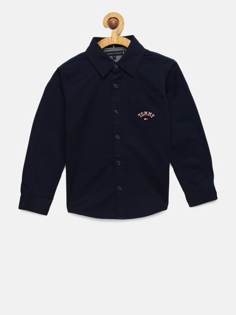 

Tommy Hilfiger Boys Navy Blue Regular Fit Solid Casual Shirt