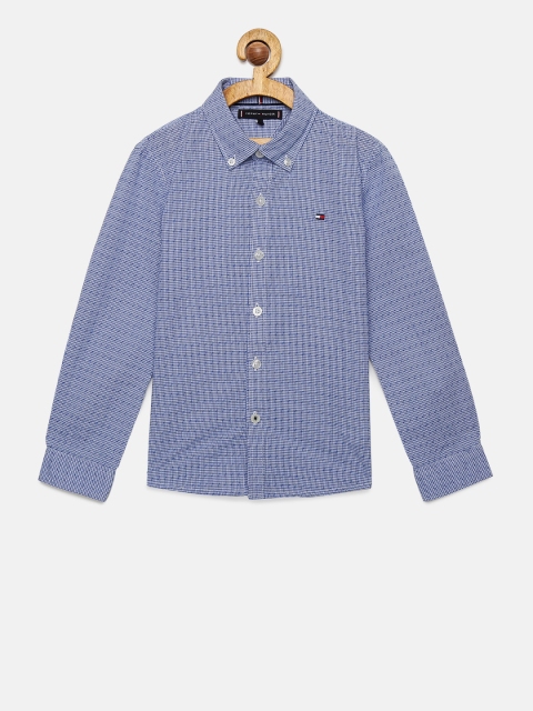

Tommy Hilfiger Boys Blue Regular Fit Checked Casual Shirt