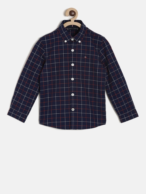 

Tommy Hilfiger Boys Blue Regular Fit Checked Casual Shirt
