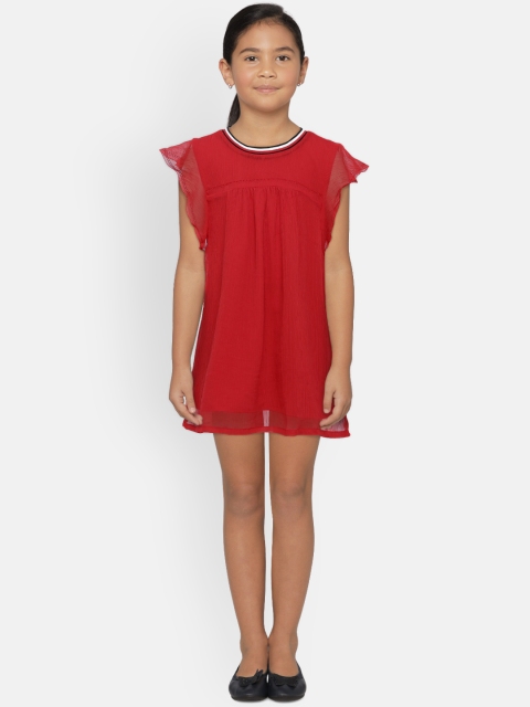 

Tommy Hilfiger Girls Red Crepe Solid Top
