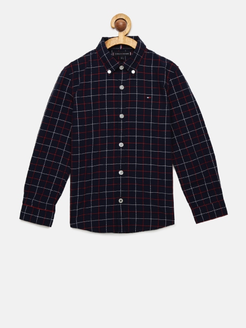

Tommy Hilfiger Boys Navy Checked Casual Shirt, Navy blue