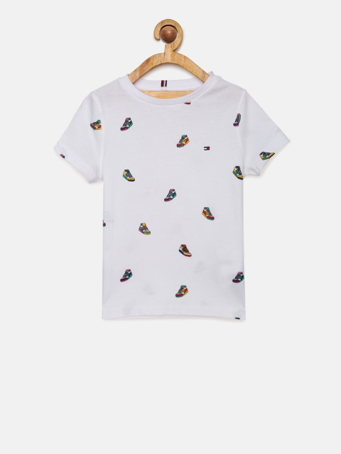 

Tommy Hilfiger Boys White Printed Round Neck T-shirt
