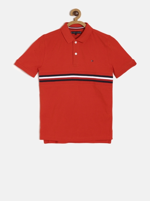 

Tommy Hilfiger Boys Red Striped T-shirt