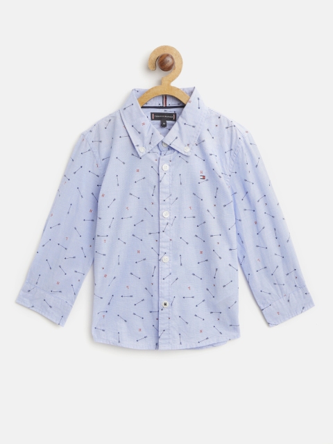 

Tommy Hilfiger Boys Blue Regular Fit Printed Casual Shirt