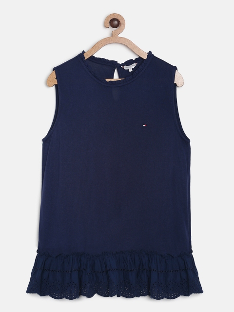 

Tommy Hilfiger Girls Navy Blue Solid Top