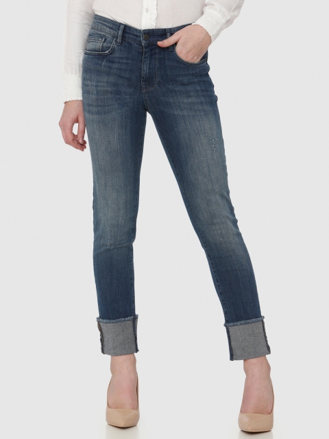 

Vero Moda Women Blue Skinny Fit Mid-Rise Low Distress Stretchable Jeans