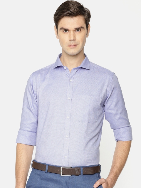 

Raymond Men Blue Slim Fit Self Design Formal Shirt