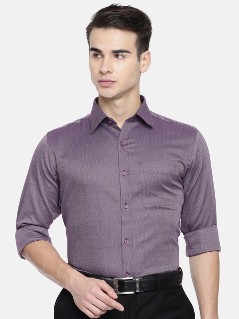 

Raymond Men Purple Slim Fit Self Design Formal Shirt