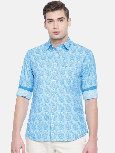

Park Avenue Men Blue Slim Fit Printed Casual Shirt