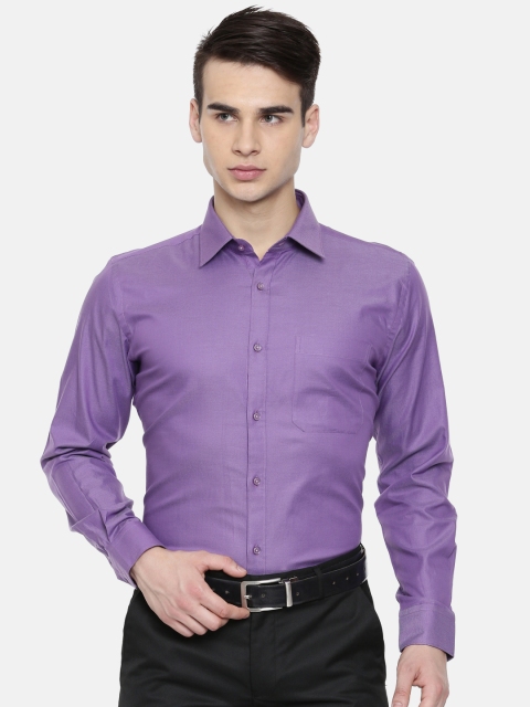 Raymond Men Violet Contemporary Regular Fit Solid Formal Shirt