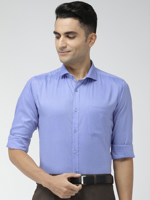 

Raymond Men Blue Slim Fit Self Checked Formal Shirt