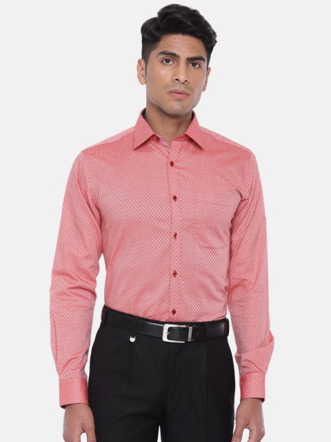 

Raymond Men Red Slim Fit Self Design Formal Shirt