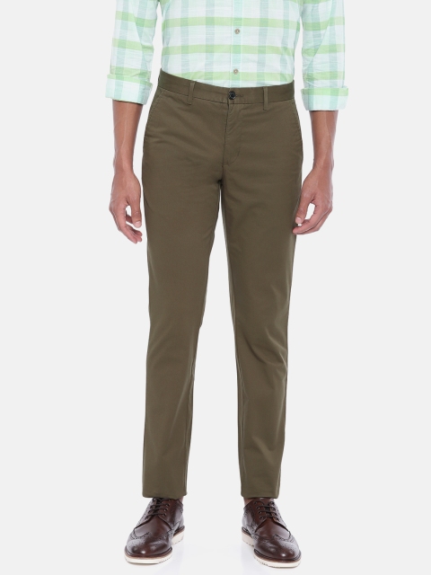 

Park Avenue Men Olive Green Slim Fit Solid Chinos