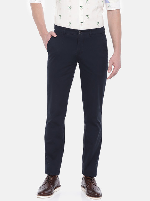 

Park Avenue Men Navy Blue Slim Fit Solid Regular Trousers