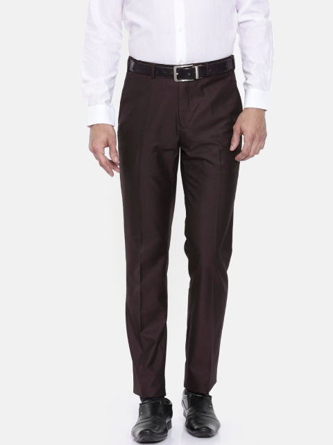 

Raymond Men Brown Contemporary Regular Fit Solid Formal Trousers