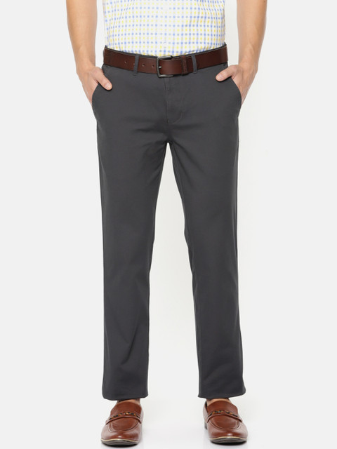 

Park Avenue Men Grey Slim Fit Solid Chinos