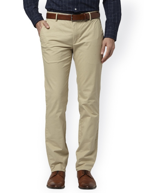 

Park Avenue Men Beige Slim Fit Solid Regular Trousers