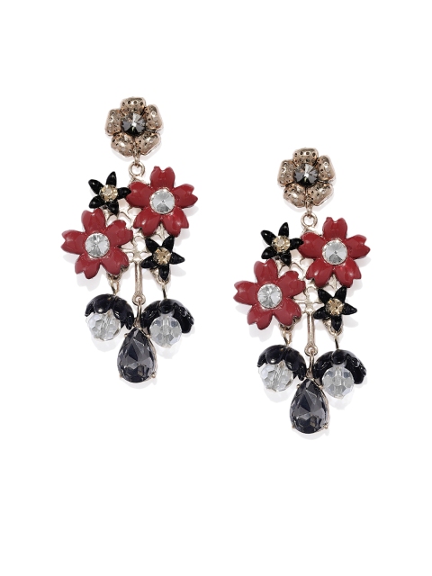 

Pipa Bella Maroon & Black Floral Drop Earrings