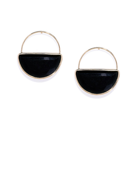 

Pipa Bella Black & Gold-Toned Circular Hoop Earrings