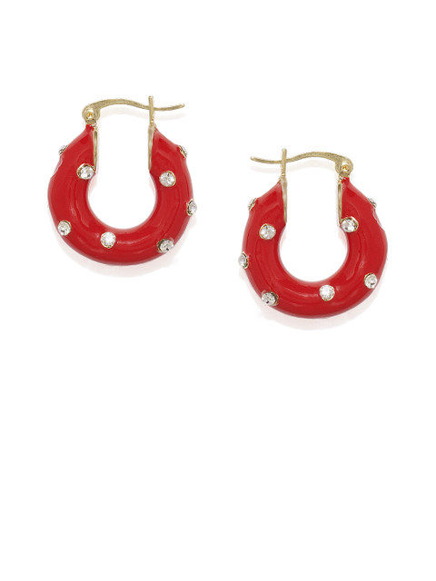 

Pipa Bella Red Circular Hoop Earrings