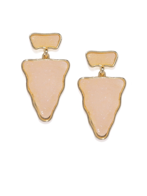 

Pipa Bella Pink & Gold-Toned Triangular Drop Earrings