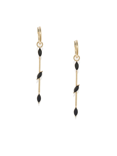 

Pipa Bella Gold-Toned & Black Contemporary Drop Earrings