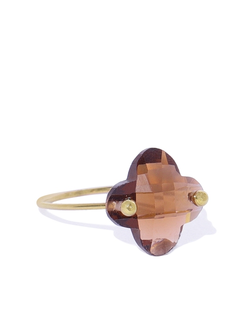 

AccessHer Gold-Toned Finger Ring, Brown