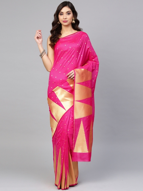 

Chhabra 555 Magenta Art Silk Woven Design Banarasi Saree