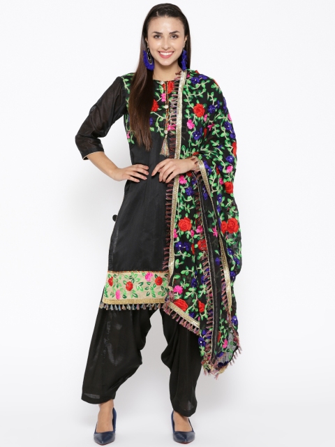

Chhabra 555 Black & Grey Unstitched Dress Material