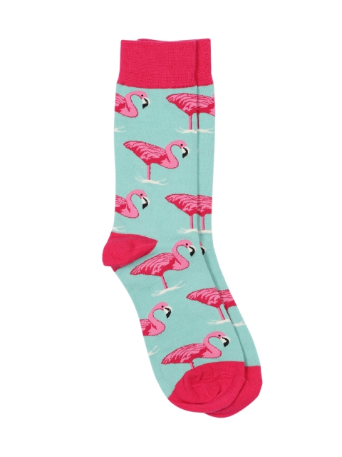 

The Bro Code Men Green & Pink Patterned Above Ankle Length Socks