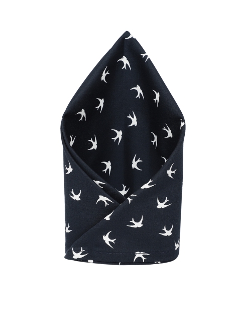 

The Bro Code Men Navy Blue & White Bird Printed Pocket Square