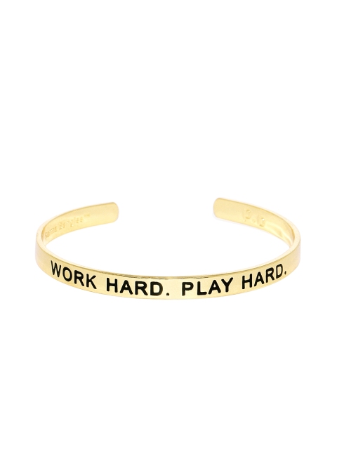 

Pipa Bella 18K Gold Plated Work Hard. Play Hard. Karma Bangle