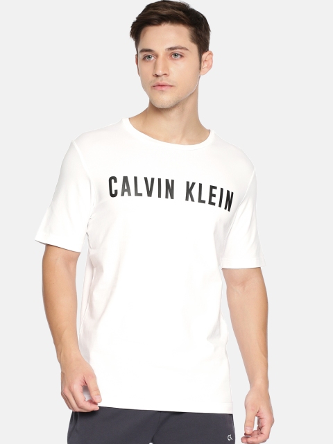 

Calvin Klein Men White Printed Round Neck T-shirt