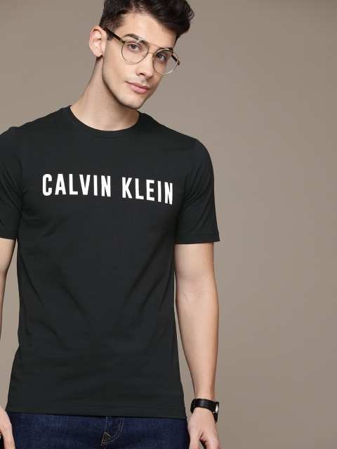 

Calvin Klein Jeans Men Black Printed Round Neck Regular Fit T-shirt