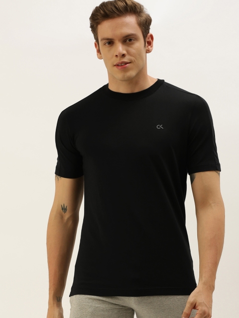 

Calvin Klein Jeans Performance Men Black and White Printed Round Neck T-shirt
