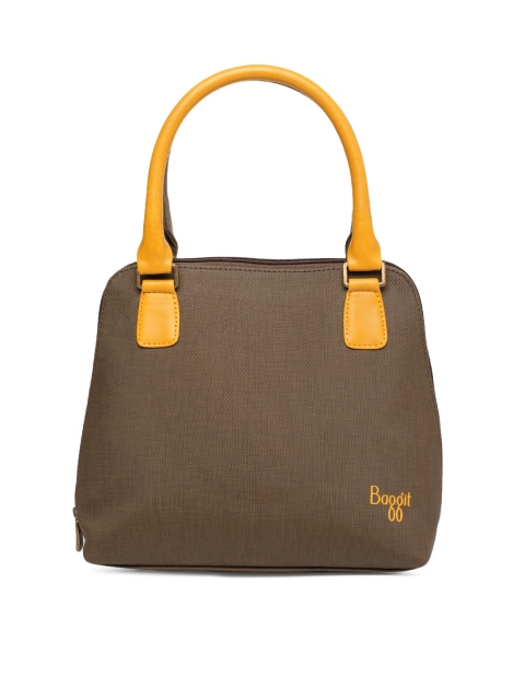 

Baggit Yellow & Brown Colourblocked Handheld Bag