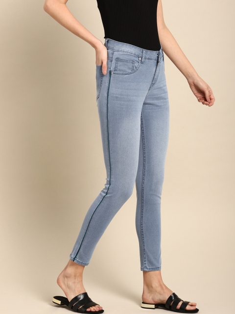 

ether Women Blue Skinny Fit Mid-Rise Clean Look Stretchable Jeans