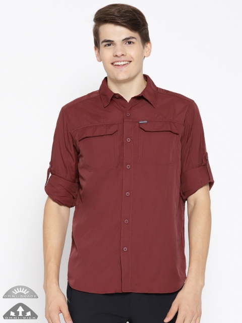 

Columbia Men Maroon Solid Silver Ridge 2.0 Long Sleeves Shirt