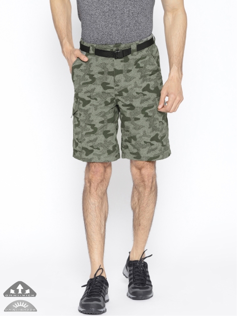 

Columbia Men Olive Green Printed Silver Ridge Cargo Shorts
