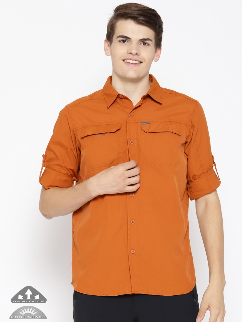 

Columbia Men Rust Orange Solid Silver Ridge 2.0 Long Sleeves Shirt