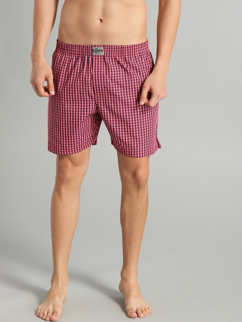 

Roadster Men Red & Navy Blue Checked Ultra Durable Boxers RDST-BOX-PK1-016