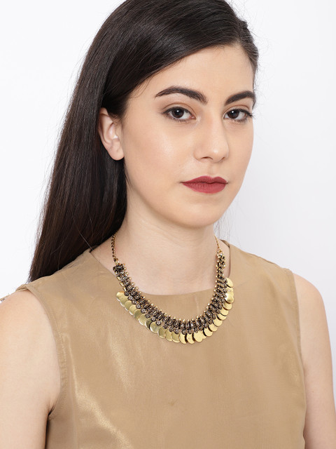 

Ayesha Gold-Toned Alloy Oxidised Necklace