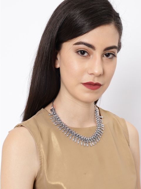 

Ayesha Silver-Toned Alloy Oxidised Necklace