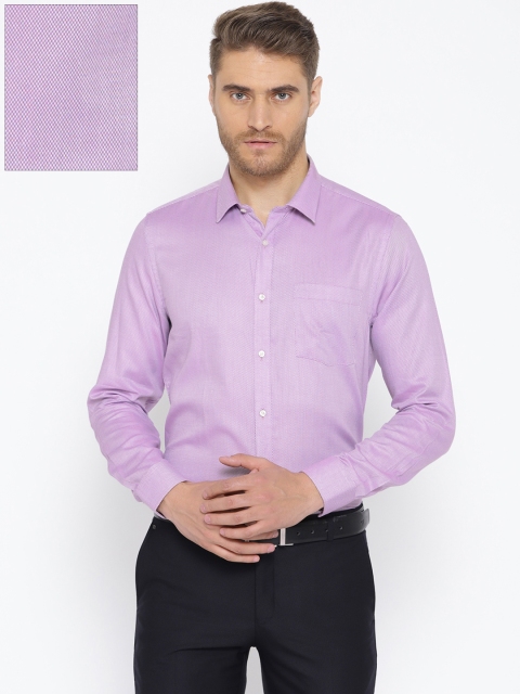 

Blackberrys Men Purple & White Slim Fit Self Design Formal Shirt