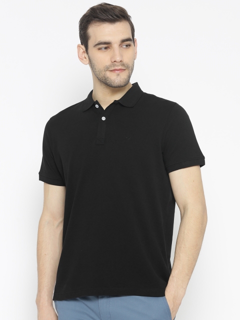 

Blackberrys Men Black Solid Polo Collar Pure Cotton T-shirt