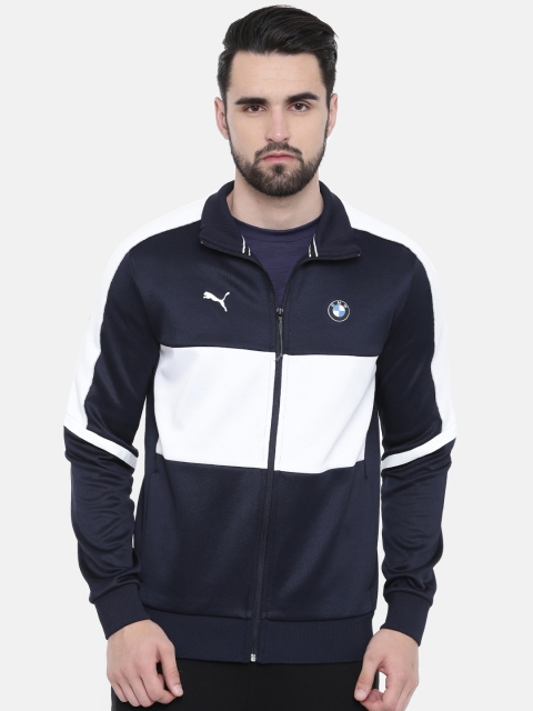 

Puma Men Navy Blue & White Colourblocked BMW MMS T7 Sporty Jacket